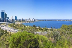 Perth City, Swan river & Narrows Bridge from Kings Park_Panorama 4